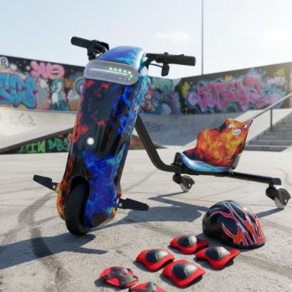 صورة سكوتر Big Drift الكهربائي – تصميم النيران الملتهبة